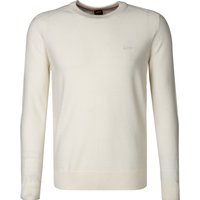 BOSS Orange Herren Pullover weiß Schurwolle unifarben von Boss Orange