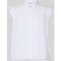 BOSS Orange Regular Fit Blusentop aus reiner Baumwolle Modell 'BELLANA' in Weiss, Größe 40 von Boss Orange