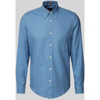 BOSS Orange Regular Fit Freizeithemd mit Button-Down-Kragen Modell 'Rickert' in Bleu, Größe M von Boss Orange