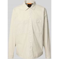 BOSS Orange Regular Fit Hemdjacke mit Brusttaschen Modell 'Locky' in Sand, Größe S von Boss Orange