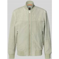 BOSS Orange Regular Fit Jacke aus echtem Ziegenleder Modell 'JOHICE' in Lind, Größe 56 von Boss Orange