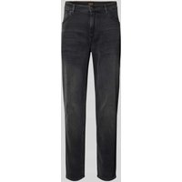 BOSS Orange Regular Fit Jeans mit Label-Patch Modell 'ONYX' in Dunkelgrau, Größe 33/32 von Boss Orange