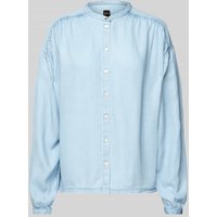 BOSS Orange Regular Fit Jeansbluse mit Stehkragen Modell 'Bizzan' in Hellblau, Größe 42 von Boss Orange