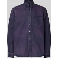 BOSS Orange Regular Fit Jeanshemdjacke mit Button-Down-Kragen Modell 'Lambey' in Purple, Größe XXL von Boss Orange