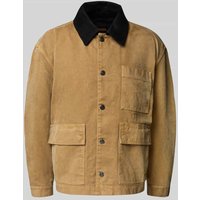 BOSS Orange Regular Fit Jeansjacke aus reiner Baumwolle Modell 'DETROIT' in Beige, Größe L von Boss Orange
