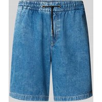 BOSS Orange Regular Fit Jeansshorts mit elastischem Bund Modell 'Sandrew' in Hellblau, Größe 32 von Boss Orange