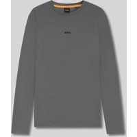 BOSS Orange Regular Fit Langarmshirt aus Baumwoll-Mix Modell 'TCHARK' in Anthrazit, Größe XXL von Boss Orange
