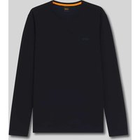 BOSS Orange Regular Fit Langarmshirt mit Waffelstruktur Modell 'TEMPESTO' in Dunkelblau, Größe S von Boss Orange