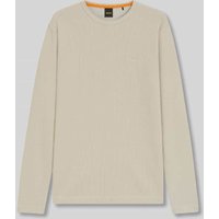 BOSS Orange Regular Fit Langarmshirt mit Waffelstruktur Modell 'TEMPESTO' in Sand, Größe M von Boss Orange