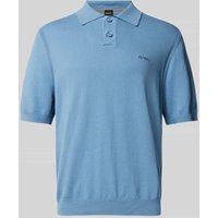 BOSS Orange Regular Fit Poloshirt mit Label-Stitching Modell 'Asac' in Rauchblau, Größe XXL von Boss Orange