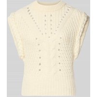 BOSS Orange Regular Fit Pullunder aus Woll-Mix Modell 'FASTINA' in Offwhite, Größe XL von Boss Orange