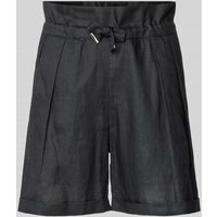 BOSS Orange Regular Fit Shorts mit Bindegürtel Modell 'Turrina' in Black, Größe 38 von Boss Orange