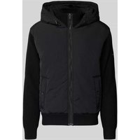 BOSS Orange Regular Fit Strickjacke mit Frontteil im Blouson-Stil Modell 'KIACCIO' in Black, Größe L von Boss Orange