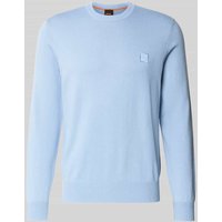 BOSS Orange Regular Fit Strickpullover aus Baumwoll-Kaschmir-Mix in Hellblau, Größe XXL von Boss Orange