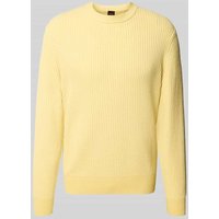 BOSS Orange Regular Fit Strickpullover aus Baumwoll-Mix Modell 'APOKKO' in Gelb, Größe XXL BOSS Orange Regular Fit Strickpullover aus Baumwoll-Mix Modell 'APOKKO' in Gelb, Größe XXL von Boss Orange