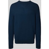 BOSS Orange Regular Fit Strickpullover aus Baumwoll-Mix Modell 'APOKKO' in Marine, Größe XXL von Boss Orange
