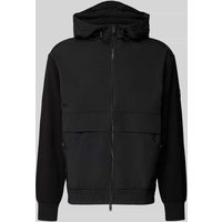 BOSS Orange Regular Fit Sweatjacke aus reiner Baumwolle Modell 'ZE_HOOD' in Black, Größe S von Boss Orange