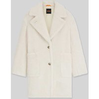 BOSS Orange Regular Fit Teddy-Mantel mit großen Taschen Modell 'CATEDY' in Weiss, Größe 46 von Boss Orange