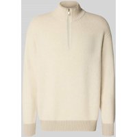 BOSS Orange Regular Fit Troyer aus Woll-Mix mit Yak-Anteil Modell 'KOBEAR' in Sand, Größe XL von Boss Orange