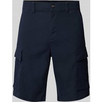 BOSS Orange Relaxed Fit Cargoshorts aus Leinen-Mix Modell 'Sisla' in Marine, Größe 33 von Boss Orange