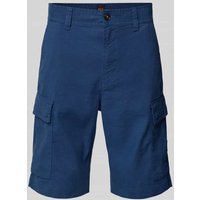 BOSS Orange Relaxed Fit Cargoshorts aus Leinen-Mix Modell 'Sisla' in Royal, Größe 38 von Boss Orange