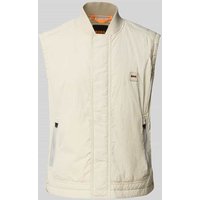 BOSS Orange Relaxed Fit Outdoor-Weste mit verdecktem Reißverschluss in Sand, Größe 52 von Boss Orange