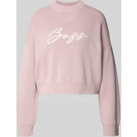BOSS Orange Relaxed Fit Strickpullover aus reiner Baumwolle Modell 'FINEVRA' in Rosa, Größe XL von Boss Orange