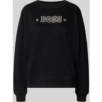 BOSS Orange Relaxed Fit Sweatshirt aus Baumwoll-Mix Modell 'ELAND' in Black, Größe S von Boss Orange
