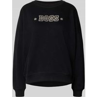 BOSS Orange Relaxed Fit Sweatshirt aus Baumwoll-Mix Modell 'ELAND' in Black, Größe XS von Boss Orange