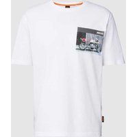 BOSS Orange Relaxed Fit T-Shirt mit Motiv-Print in Weiss, Größe XXL von Boss Orange