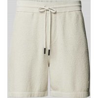 BOSS Orange Shorts mit Label-Patch Modell 'Aponiolo' in Sand, Größe L von Boss Orange