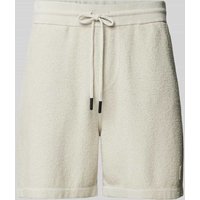BOSS Orange Shorts mit Label-Patch Modell 'Aponiolo' in Sand, Größe XXL von Boss Orange
