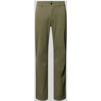 BOSS Orange Slim Fit Chino mit seitlichen Eingrifftaschen in Khaki, Größe 38/32 von Boss Orange