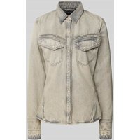 BOSS Orange Slim Fit Jeanshemd aus Baumwoll-Lyocell-Mix in Hellgrau, Größe XS von Boss Orange