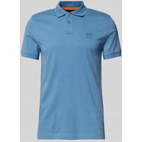 BOSS Orange Slim Fit Poloshirt mit Label-Badge Modell 'Passenger' in Rauchblau, Größe XL von Boss Orange