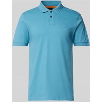 BOSS Orange Slim Fit Poloshirt mit Label-Patch Modell 'Passenger' in Ocean, Größe XXXL von Boss Orange