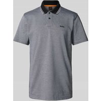 BOSS Orange Slim Fit Poloshirt mit Label-Print in Black, Größe S von Boss Orange