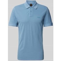 BOSS Orange Slim Fit Poloshirt mit Label-Print Modell 'Prime' in Rauchblau, Größe XXXL von Boss Orange