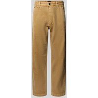 BOSS Orange Straight Fit Jeans aus reiner Baumwolle Modell 'AKRON' in Beige, Größe 34/32 von Boss Orange