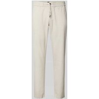 BOSS Orange Straight Fit Leinenhose mit elastischem Bund Modell 'Sanderson' in Sand, Größe 32/34 von Boss Orange
