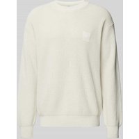 BOSS Orange Strickpullover mit Label-Detail Modell 'Acircolo' in Offwhite, Größe XXL von Boss Orange
