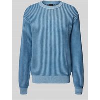 BOSS Orange Strickpullover mit Rundhalsausschnitt Modell 'Agolan' in Hellblau, Größe XXL von Boss Orange