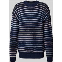 BOSS Orange Strickpullover mit Rundhalsausschnitt Modell 'Aturn' in Dunkelblau, Größe XL von Boss Orange