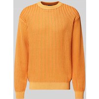 BOSS Orange Strickpullover mit gerippten Abschlüssen Modell 'Agolan' in Orange, Größe M von Boss Orange