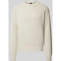 BOSS Orange Strickpullover mit gerippten Abschlüssen Modell 'Armstrong' in Sand, Größe XXL von Boss Orange