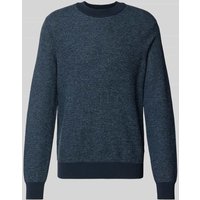BOSS Orange Strickpullover mit gerippten Abschlüssen Modell 'Aspoki' in Dunkelblau, Größe L von Boss Orange