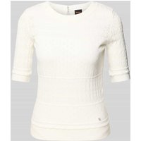 BOSS Orange Strickpullover mit gerippten Abschlüssen Modell 'Fhoenix' in Offwhite, Größe M von Boss Orange