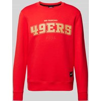 BOSS Orange Sweatshirt mit Label-Patch Modell 'NFL' in Hellrot, Größe S von Boss Orange