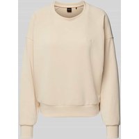 BOSS Orange Sweatshirt mit Label-Stitching Modell 'Eslita' in Sand, Größe M von Boss Orange
