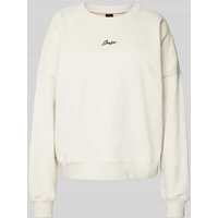 BOSS Orange Sweatshirt mit Label-Stitching Modell 'Esweaty' in Offwhite, Größe S von Boss Orange